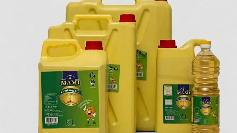 MAMI cooking oil in 1 L, 3 L, 5 L and 20 L packs